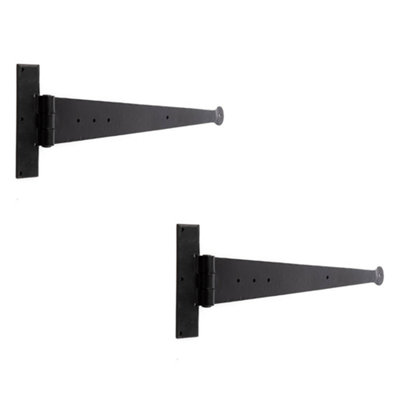 2 PACK Premium T Hinge 445x132mm - Sleek Black Design for Doors and Gates - Traditional Gate Door - Door Hinges