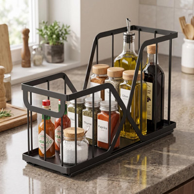 2 Pack Pull Out Kitchen Cupboard Organiser, Narrow Sliding Storage Rack ...