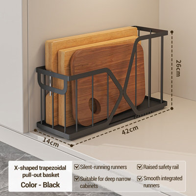 2 Pack Pull Out Kitchen Cupboard Organiser, Narrow Sliding Storage Rack ...
