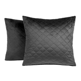 2 Pack Quilted Matte Velvet Cushion Covers