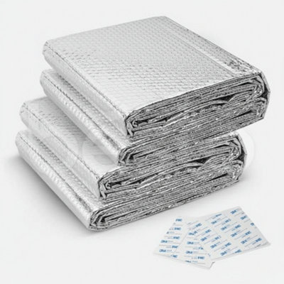 2 Pack Radiator Reflector Foil Insulation 5m x 60cm with Sticky Pads
