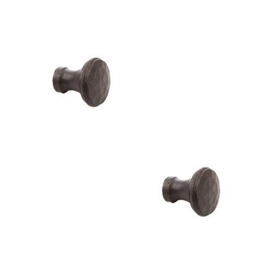2 PACK Rustic Hammered Cupboard Knob 20mm in Beeswax Finish - Kitchen Cabinet Knob