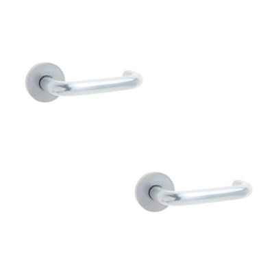 2 PACK Satin Anodised Aluminium 19mm Round Bar Handle on Rose - Lightweight & Stylish - Interior Handle