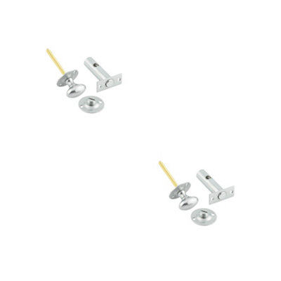 2 PACK Satin Chrome Bathroom Mortice Bolt for Secure Privacy - Sliding Bathroom Toilet Door Bolt