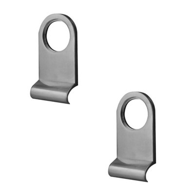 2 PACK Satin Chrome Plain Cylinder Pulls 86x44mm for Modern Interiors - Door Lock Finger Pull
