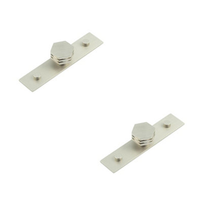 2 PACK Satin Nickel 30mm Hexagonal Cupboard Knob for Stylish Interiors - Kitchen Cabinet Knob
