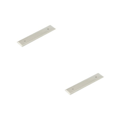 2 PACK Satin Nickel Cabinet Handle Backplate 140x30mm - Elegant Design - Kitchen Drawer Pull Handle