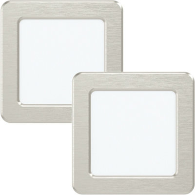 2-Pack Satin Nickel Flush Downlight with Built-in LED for Walls and Ceilings