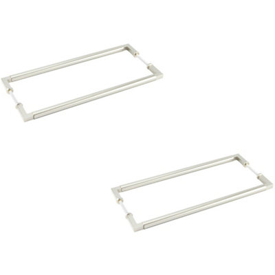 2 PACK Satin Nickel Pull Handle 425mm Back to Back for Modern Cabinets - Door Handle