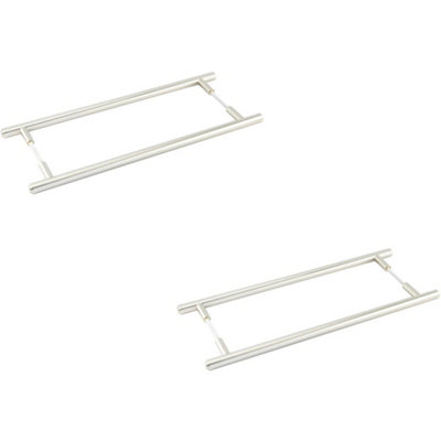 2 PACK Satin Nickel Pull Handle 425mm for Modern Interiors Door Handle