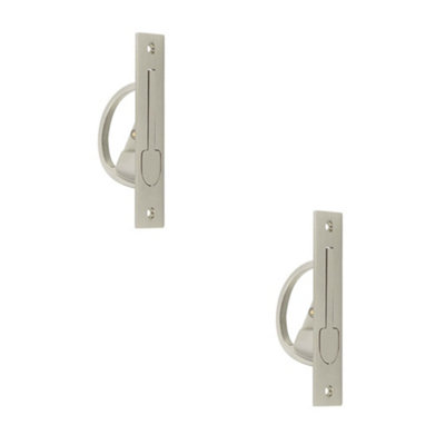 2 PACK Satin Nickel Sliding Door Edge Pull for Modern Homes - Door Handle