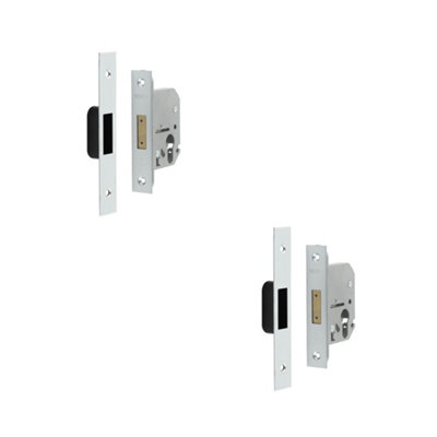 2 PACK Secure Euro Profile Deadlocks 65mm Satin Chrome for Ultimate Protection - Lock and Key
