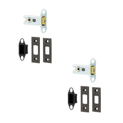 2 PACK Secure Your Home with Heavy Duty 64mm Dark Bronze Tubular Deadbolts - Door Bolt