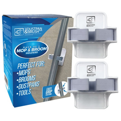 OCGIG 2 Pack Mop And Broom Holder, Wall Mounted Metal Hanger Organization Storage Heavy Duty Tool Organizer For Garage Home Kitchen Laundry Garden (4 Racks And 5 Hooks