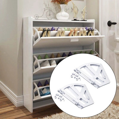 2 Pack Shoe Cabinet Brackets Easy Install Household Support Fittings