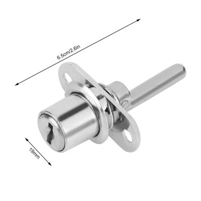 2-Pack Silver Cabinet Locks with Keys for Wardrobes and File Drawers(19mm Head)