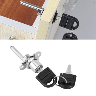 2-Pack Silver Cabinet Locks with Keys for Wardrobes and File Drawers(19mm Head)