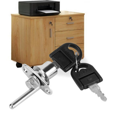 2-Pack Silver Cabinet Locks with Keys for Wardrobes and File Drawers(19mm Head)