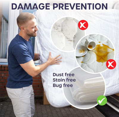 2 Pack Single Mattress Bag Waterproof and Tear-Resistant Protector for Moving and Storage - 6