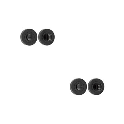 2 PACK Sleek 50mm Matt Black Turn & Release for Enhanced Security - Door Handle