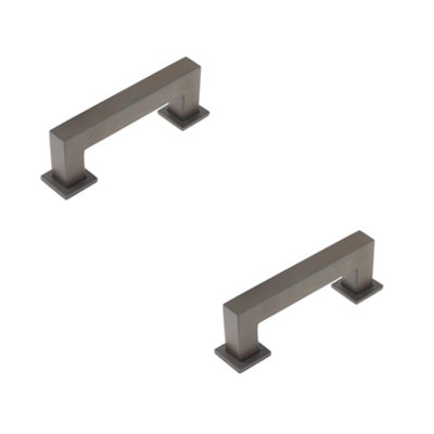 2 PACK Sleek 96mm Dark Bronze Cabinet Handle for Modern Interiors - Kitchen Drawer Pull Handle