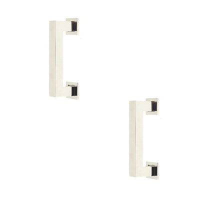 2 PACK Sleek 96mm Polished Nickel Cabinet Handle for Modern Interiors - Kitchen Drawer Pull Handle