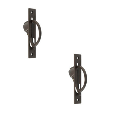 2 PACK Sleek Dark Bronze Sliding Door Edge Pull for Modern Homes - Door Handle