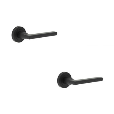 2 PACK Sleek Jet Black Matt Aluminium Door Handle for Modern Interiors - Interior Handle