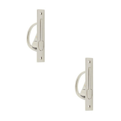 2 PACK Sleek Polished Nickel Sliding Door Edge Pull for Modern Homes - Door Handle