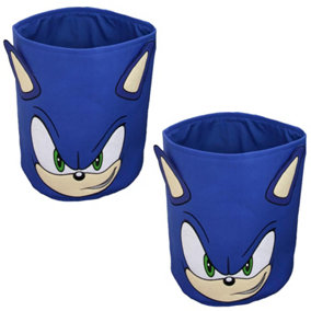 2 Pack Sonic the Hedgehog  Storage Tub Organiser Hamper Box