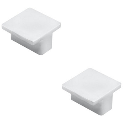 2 PACK - Square T Shape Cupboard Door Knob 38 x 38mm Polished Chrome Cabinet Handle