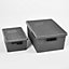 2 Pack Storage Tub Tidy Organiser Make Up Space Plastic Rattan Saving Solution Box