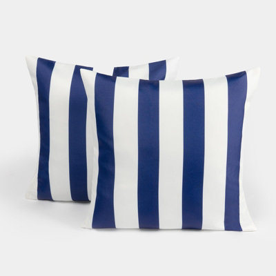 2 Pack Stripe Water Resistant Outdoor Cushion Covers Garden - 4