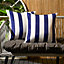 2 Pack Stripe Water Resistant Outdoor Filled Cushions Garden