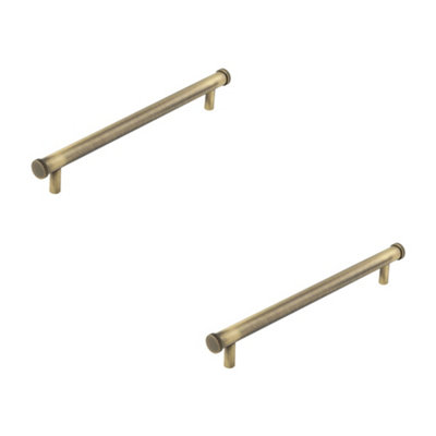 2 PACK Stylish 224mm Antique Brass Cabinet Handle for Modern and Classic Interiors - Kitchen Drawer Pull Handle