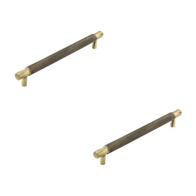 2 PACK Stylish 224mm Antique Brass Cabinet Handle for Modern Furniture - Kitchen Drawer Pull Handle