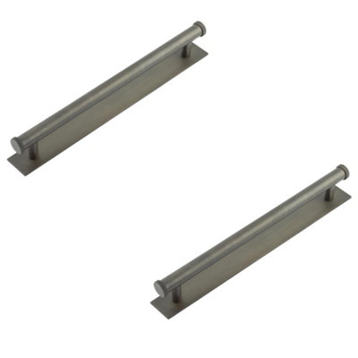 2 PACK Stylish 224mm Dark Bronze Cabinet Handle with Knurled Design - Kitchen Drawer Pull Handle