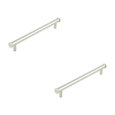 2 PACK Stylish 224mm Polished Nickel Cabinet Handle for Modern Interiors Kitchen Drawer Pull Handle