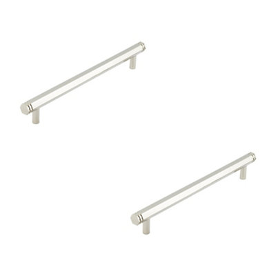 2 PACK Stylish 224mm Polished Nickel Cabinet Handle for Modern Interiors - Kitchen Drawer Pull Handle