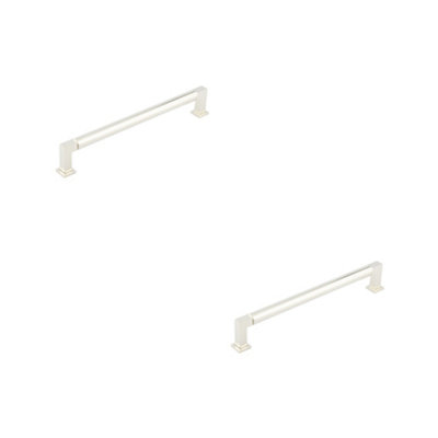 2 PACK Stylish 224mm Round Cabinet Handle in Polished Nickel Finish - Kitchen Drawer Pull Handle