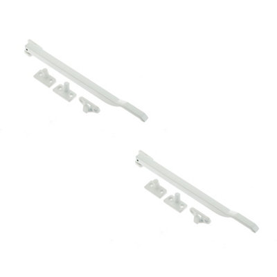 2 PACK Stylish 250mm White Non-Lockable Casement Stays for Windows - Window Peg Bar