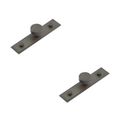 2 PACK Stylish 30mm Dark Bronze Cupboard Knob with Stepped Backplate - Kitchen Cabinet Knob