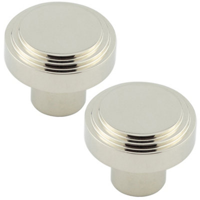 2 PACK Stylish 30mm Polished Nickel Cupboard Knob for Modern Interiors - Kitchen Cabinet Knob
