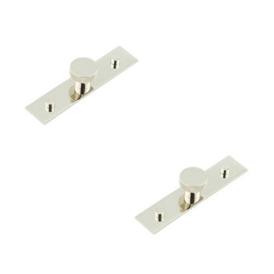 2 PACK Stylish 30mm Polished Nickel Cupboard Knob with Backplate - Kitchen Cabinet Knob