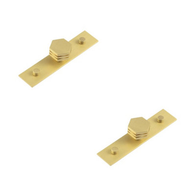 2 PACK Stylish 30mm Satin Brass Cupboard Knob for Modern Interiors - Kitchen Cabinet Knob