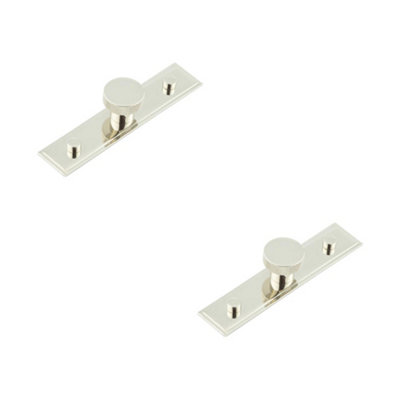 2 PACK Stylish 30mm Stepped Backplate Cupboard Knob in Polished Nickel - Kitchen Cabinet Knob