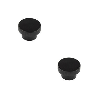 2 PACK Stylish 40mm Black Cupboard Knob for Modern Interiors - Kitchen Cabinet Knob