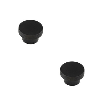 2 PACK Stylish 40mm Black Cupboard Knob for Modern Spaces - Kitchen Cabinet Knob