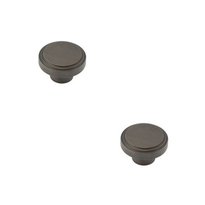 2 PACK Stylish 40mm Dark Bronze Cupboard Knob for Modern Interiors Kitchen - Cabinet Knob