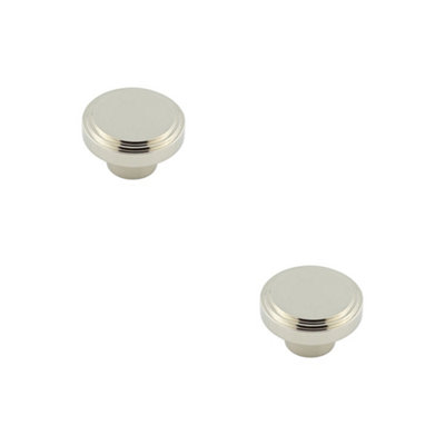 2 PACK Stylish 40mm Polished Nickel Cupboard Knob for Modern Interiors Kitchen - Cabinet Knob